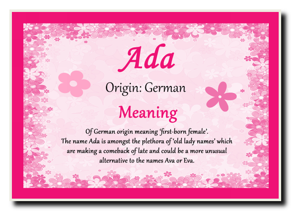 Ada Personalised Name Meaning Jumbo Magnet