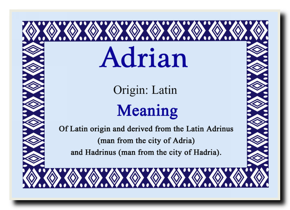 Adrian Personalised Name Meaning Jumbo Magnet