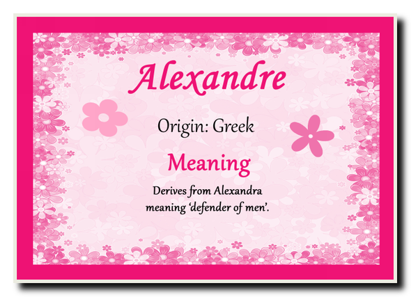 Alexandre Personalised Name Meaning Jumbo Magnet