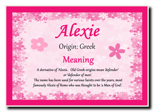 Alexie Personalised Name Meaning Jumbo Magnet