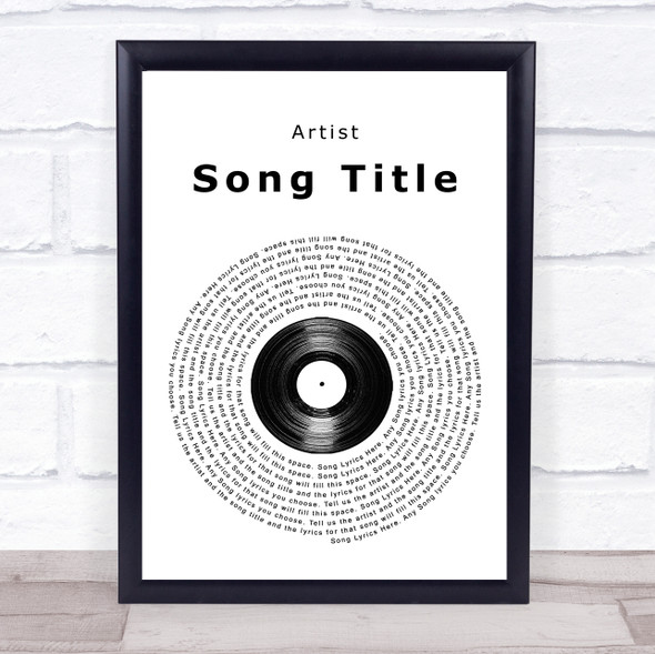 A A Bondy Vinyl Record Any Song Lyrics Custom Wall Art Music Lyrics Poster Print, Framed Print Or Canvas