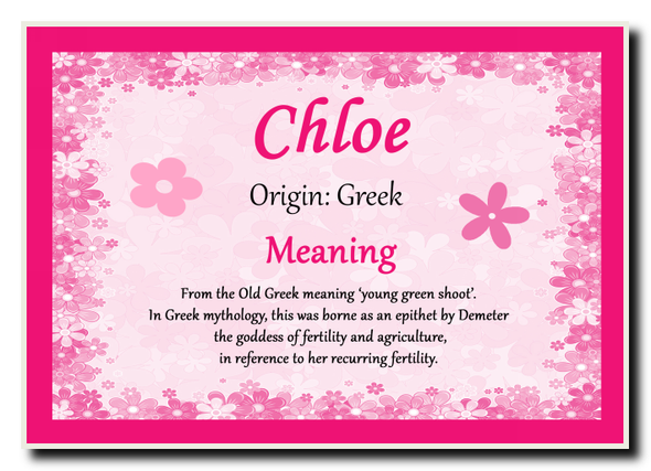 Chloe Personalised Name Meaning Jumbo Magnet