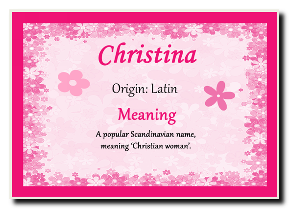 Christina Personalised Name Meaning Jumbo Magnet