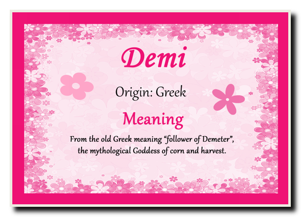 Demi Personalised Name Meaning Jumbo Magnet