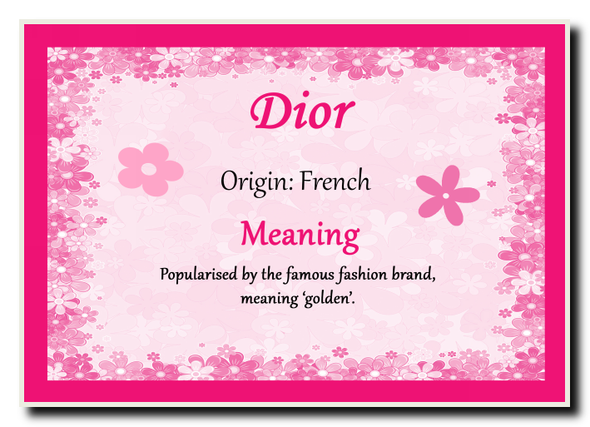 Dior Personalised Name Meaning Jumbo Magnet