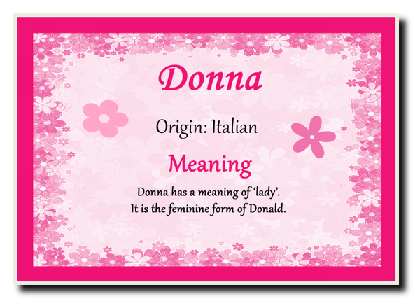 Donna Personalised Name Meaning Jumbo Magnet