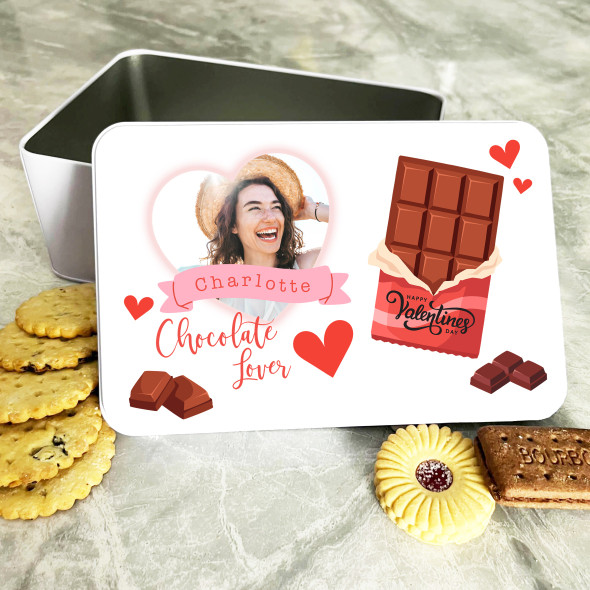 Chocolate Bar Photo Frame Valentine's Day Gift Personalised Chocolate Treat Tin
