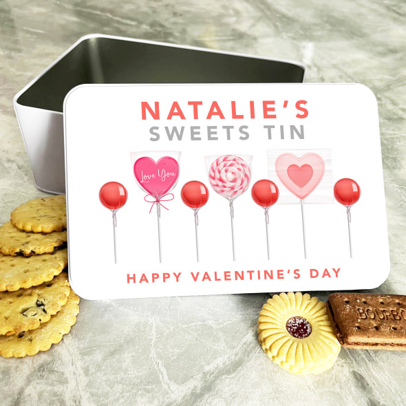 Lollipops Valentine's Day Gift Personalised Sweet Treats Tin