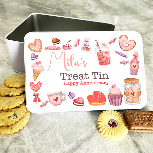 Valentine's Treats Anniversary Gift Personalised Treat Tin