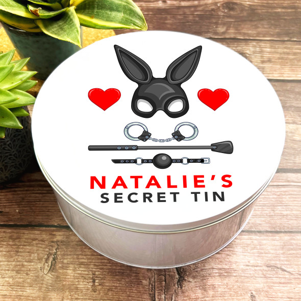 Round Set Of Erotic Toys Naughty Sexy Romantic Gift Personalised Storage Tin