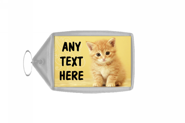 Ginger Kitten Cat Personalised Keyring