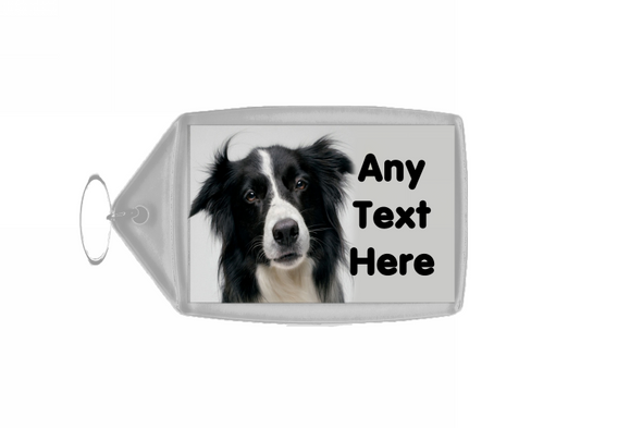 Dog Border Collie Dog Personalised Keyring