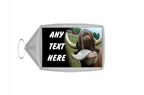 Funny Mad Cow Personalised Keyring
