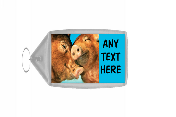 Romantic Pigs Personalised Keyring