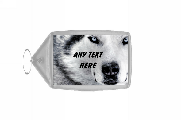 Husky Face Personalised Keyring