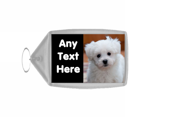 Bichon Frise Dog Personalised Keyring