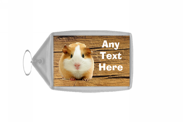 Guinea Pig Wood Personalised Keyring