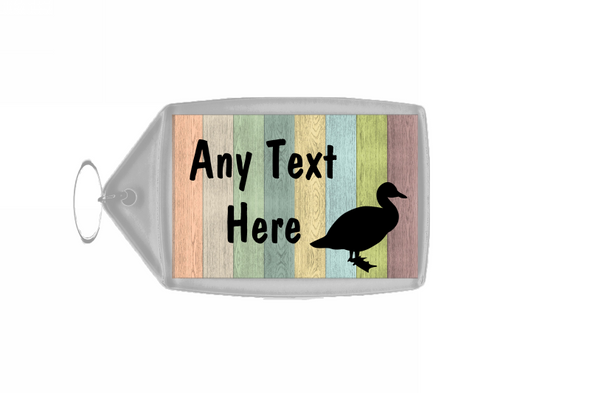 Pastel Wood Duck Personalised Keyring