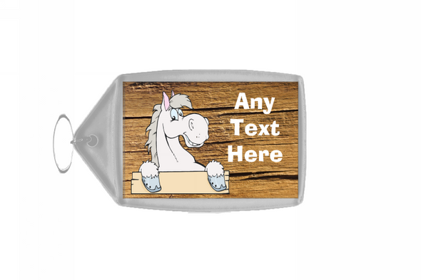 Grey Horse Cracked Personalised Keyring