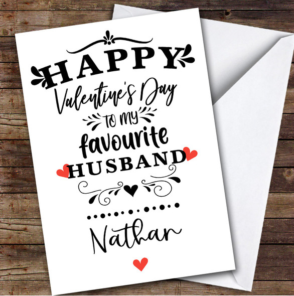 Personalised Funny Favourite Husband Valentines' Day Card