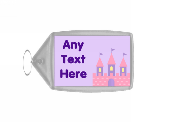 Pink Castle Personalised Keyring