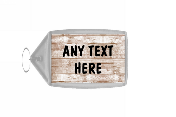 Distressed Wooden Effect Personalised Keyring
