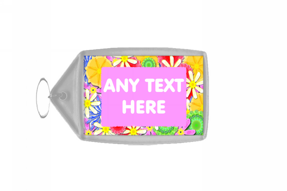 Bright Flowers Personalised Keyring