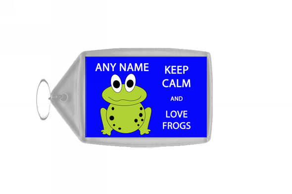 Keep Calm And Love Frogs Personalised Large Keyring