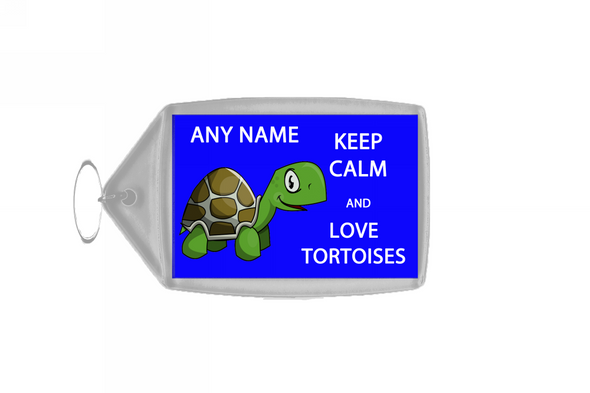 Keep Calm And Love Tortoises Personalised Large Keyring