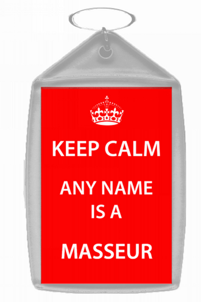 Masseur Personalised Keep Calm Keyring