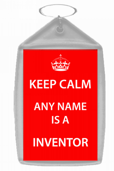 Inventor Personalised Keep Calm Keyring