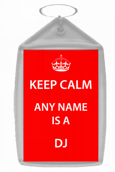 Dj Personalised Keep Calm Keyring