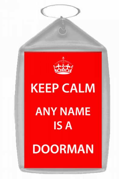 Doorman Personalised Keep Calm Keyring