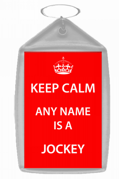 Jockey Personalised Keep Calm Keyring