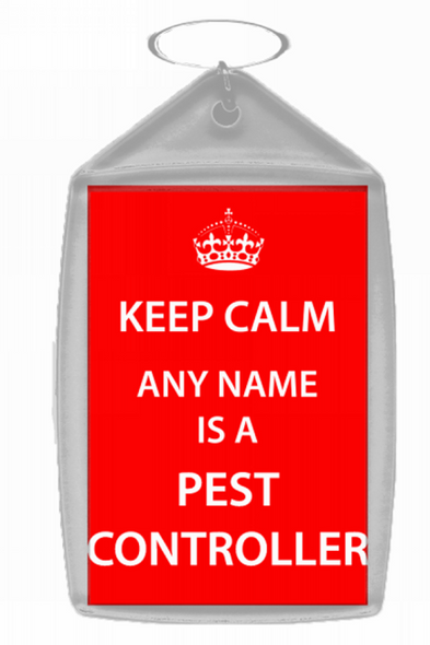 Pest Controller Personalised Keep Calm Keyring