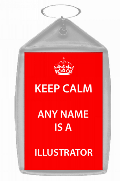 Illustrator Personalised Keep Calm Keyring