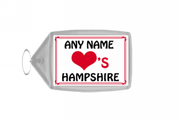 Love Heart Hampshire Personalised Keyring