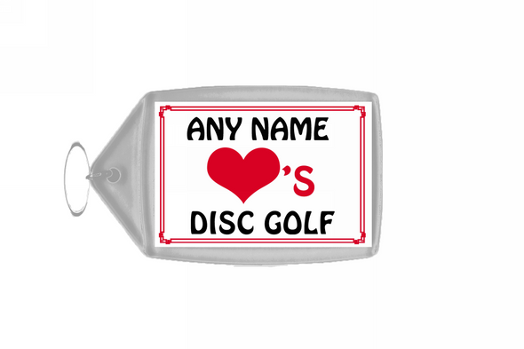 Love Heart Disc Golf Personalised Keyring