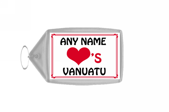 Love Heart Vanuatu Personalised Keyring