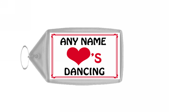 Love Heart Dancing Personalised Keyring