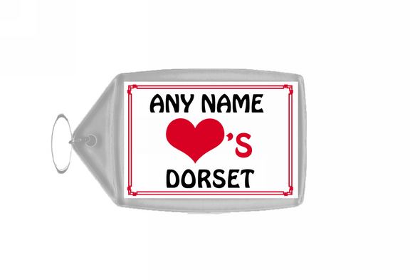 Love Heart Dorset Personalised Keyring