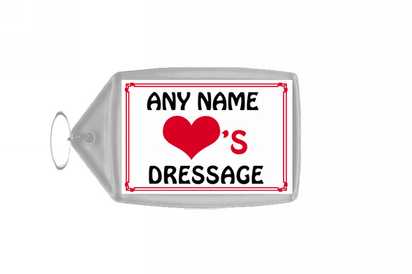 Love Heart Dressage Personalised Keyring