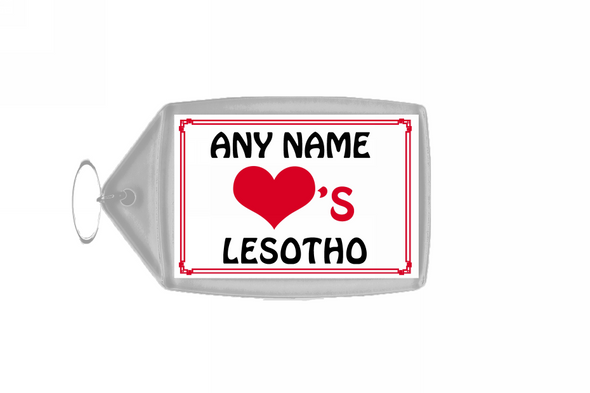 Love Heart Lesotho Personalised Keyring