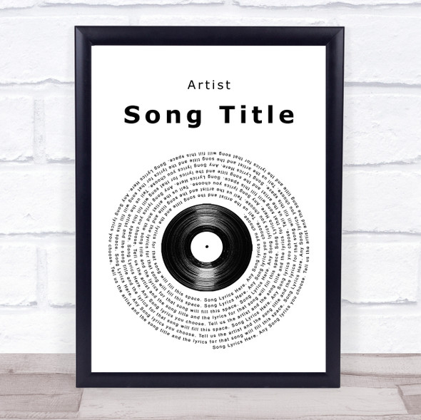 Brantley Gilbert Vinyl Record Any Song Lyrics Custom Wall Art Music Lyrics Poster Print, Framed Print Or Canvas