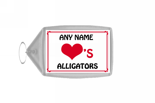 Love Heart Alligators Personalised Keyring