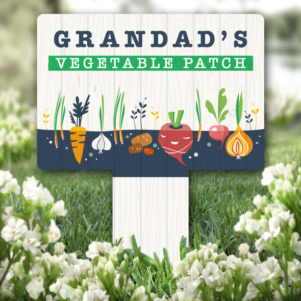 Grandad's Vegetable Patch Personalised Gift Garden Plaque Sign Ground Stake