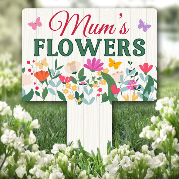 Spring Flowers Mums Garden Personalised Gift Garden Plaque Sign Ground Stake