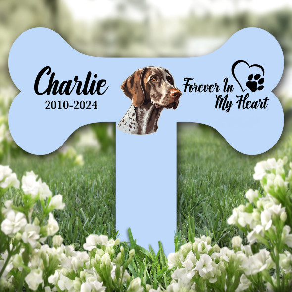 Blue Shorthaired Pointer Brown White Dog Pet Grave Garden Plaque Memorial Stake