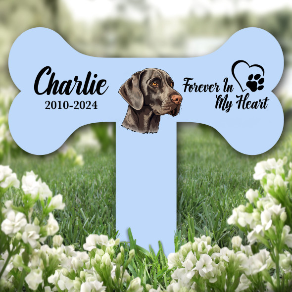 Bone Blue Shorthaired Pointer Brown Dog Pet Grave Garden Plaque Memorial Stake