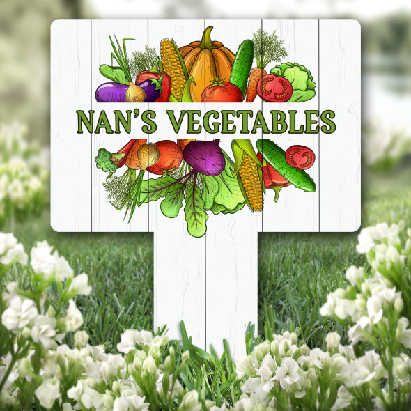 Garden Nan's Vegetable Patch Personalised Gift Garden Plaque Sign Stake